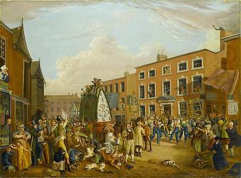 unknow artist Oil on canvas painting depicting the ancient custom of rushbearing on Long Millgate in Manchester in 1821 china oil painting image